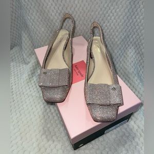 NEW: Kate Spade New York Sierra Slingback Pumps | Pink Glitter | Size 8